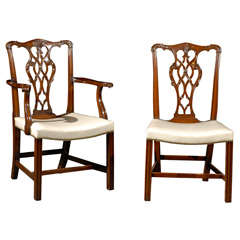 19thc Georgian Mahogany Dining Chairs-set Of Eight