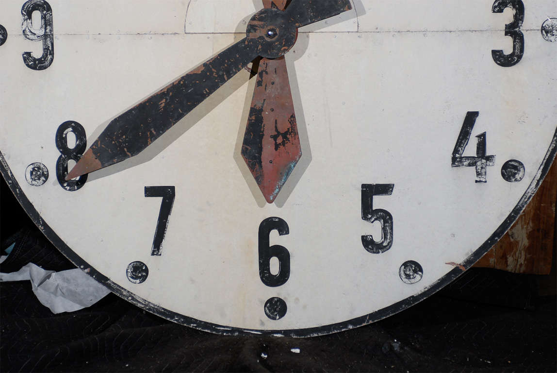 Large 1940's Industrial French Clock Face For Sale 2