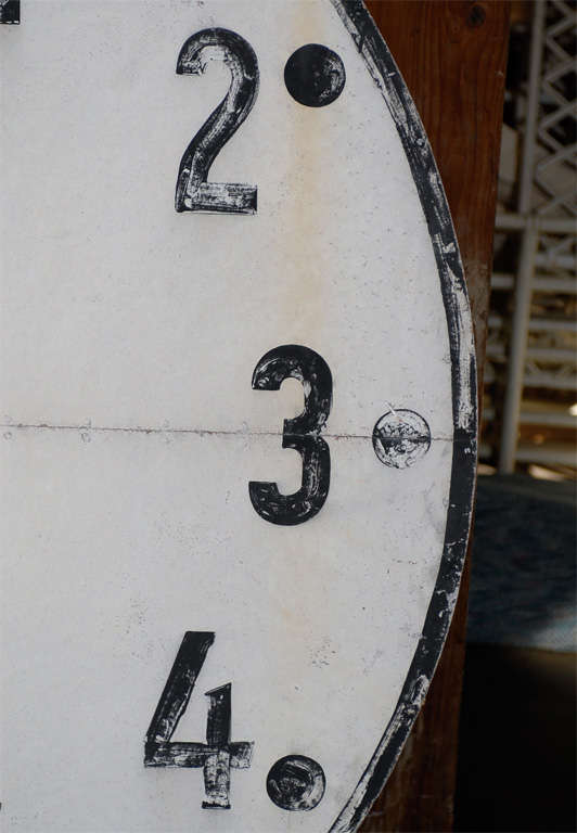 Large 1940's Industrial French Clock Face For Sale 3