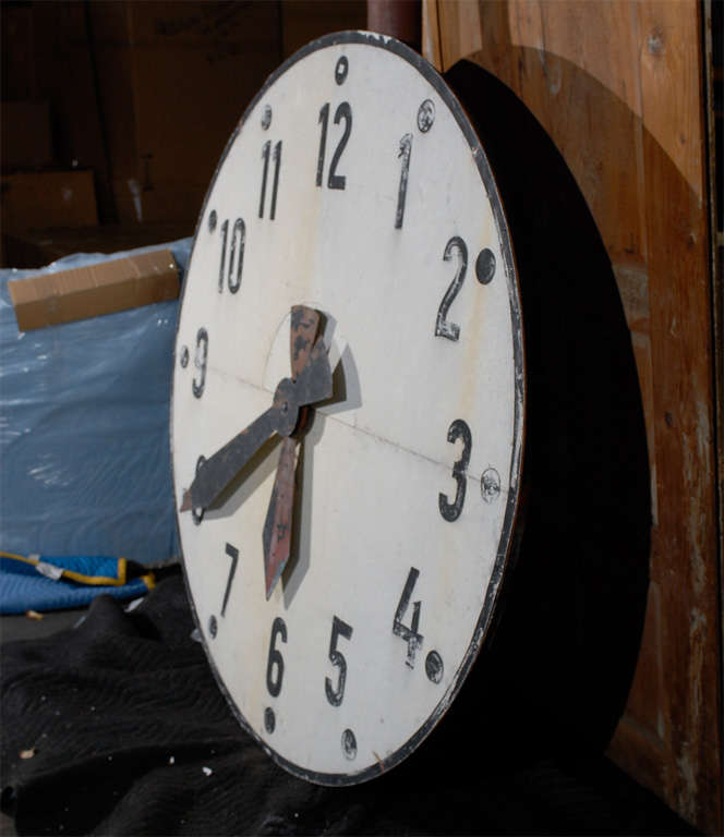 Large 1940's Industrial French Clock Face For Sale 5