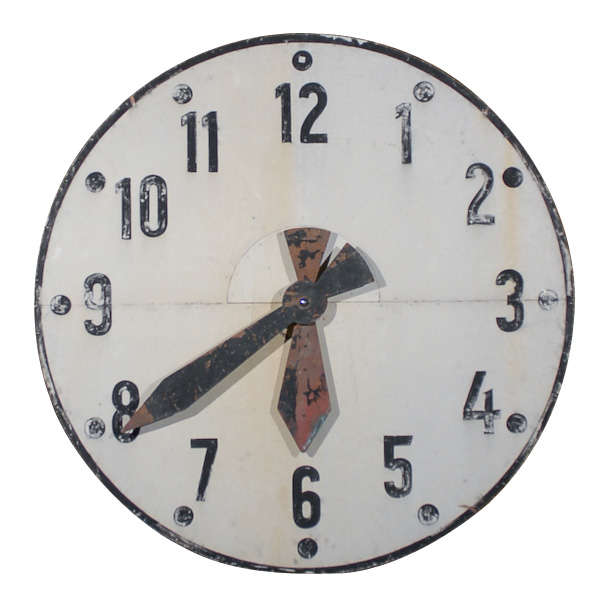Large 1940's Industrial French Clock Face For Sale
