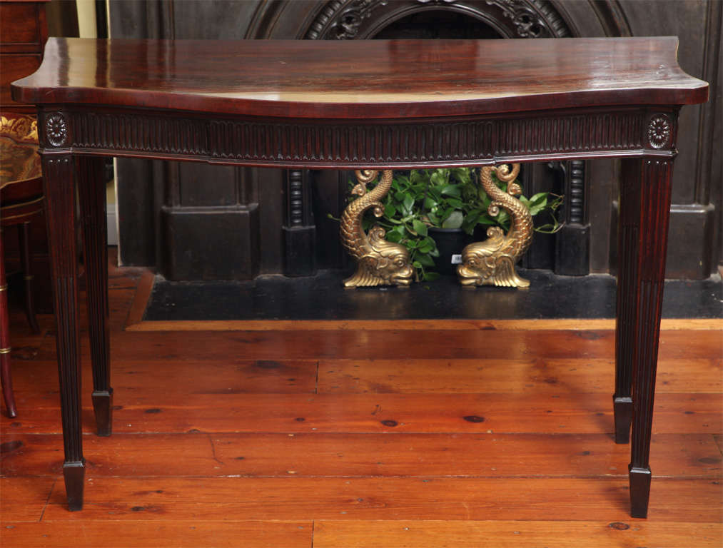 Very fine Adam period serpentine mahogany table, c.1775