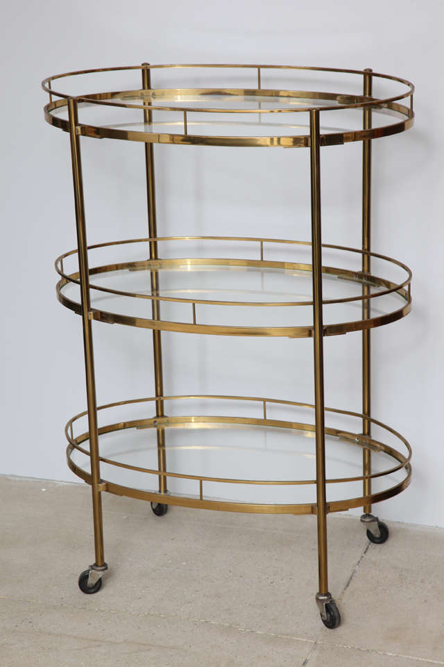3 Tiered Brass Bar Cart