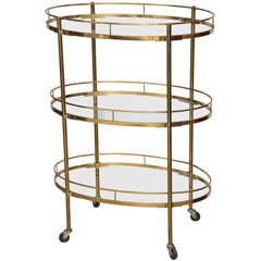 Vintage 3 Tiered Brass Bar Cart