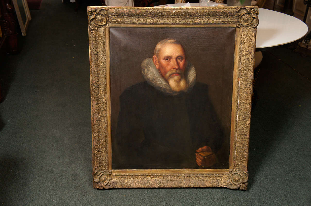Oil on canvas in a Giltwood Frame. Portrate of Giles Tayspill of Niewe, Kerke Ne Yeres, B-1519