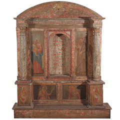 17th century wood polychromed altar