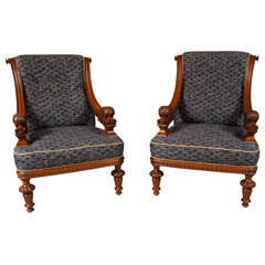 Pair of 19th Baroque Armchairs 1