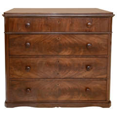 Vintage Small 19th Century American Mahogany Chest Of Drawers