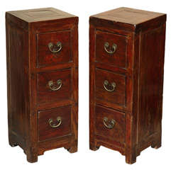 Pair 19th Elmwood Century Small Cabinets