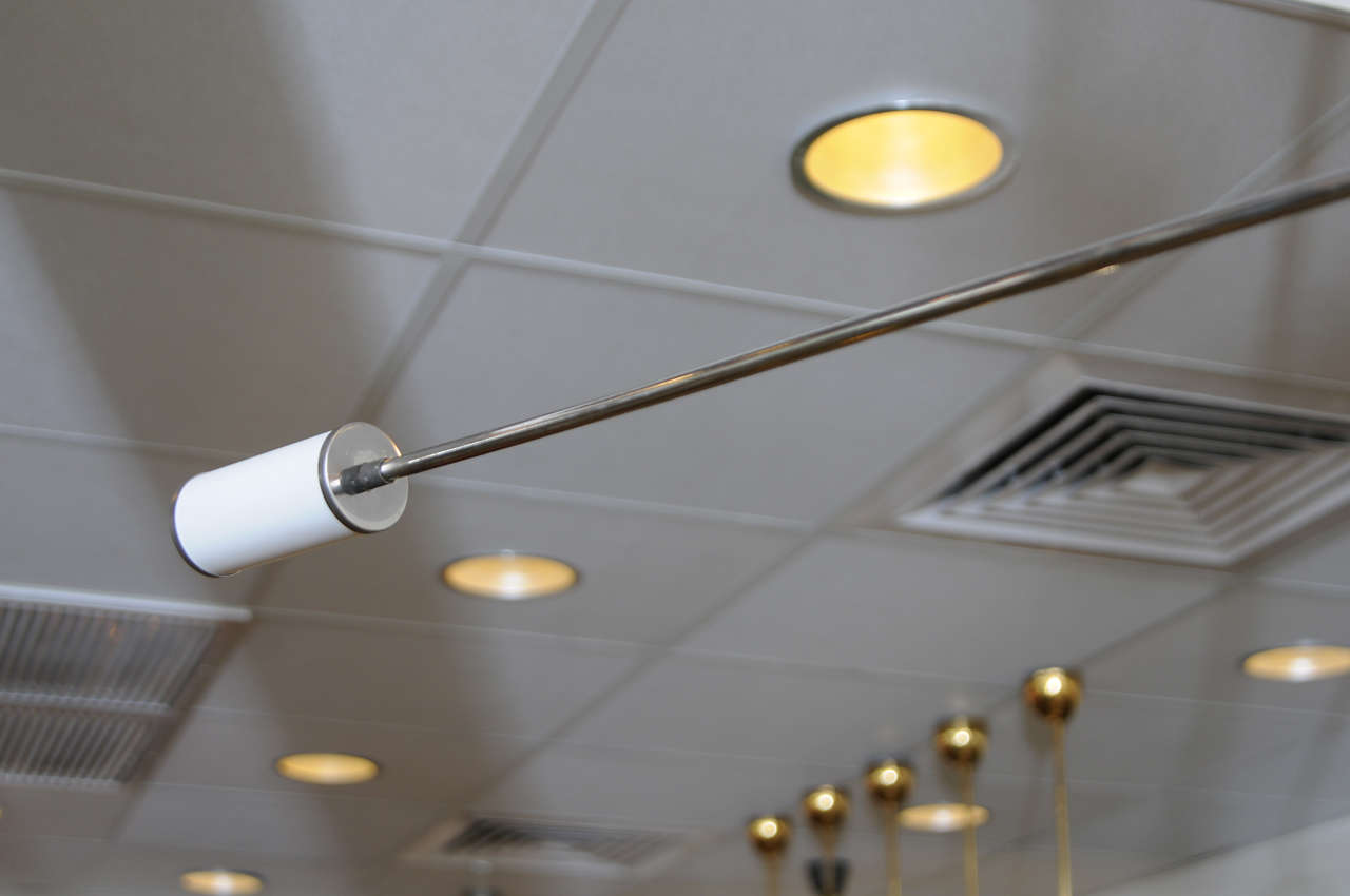 Mid-20th Century Italian Counter-Balanced Ceiling Mounted Light For Sale