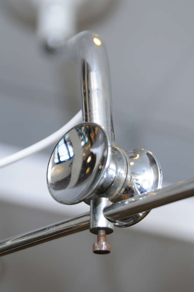 Chrome Italian Counter-Balanced Ceiling Mounted Light For Sale