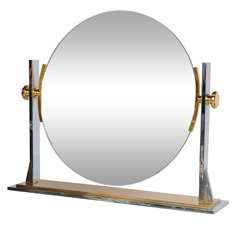 Karl Springer Mixed-Metals Vintage Vanity Mirror