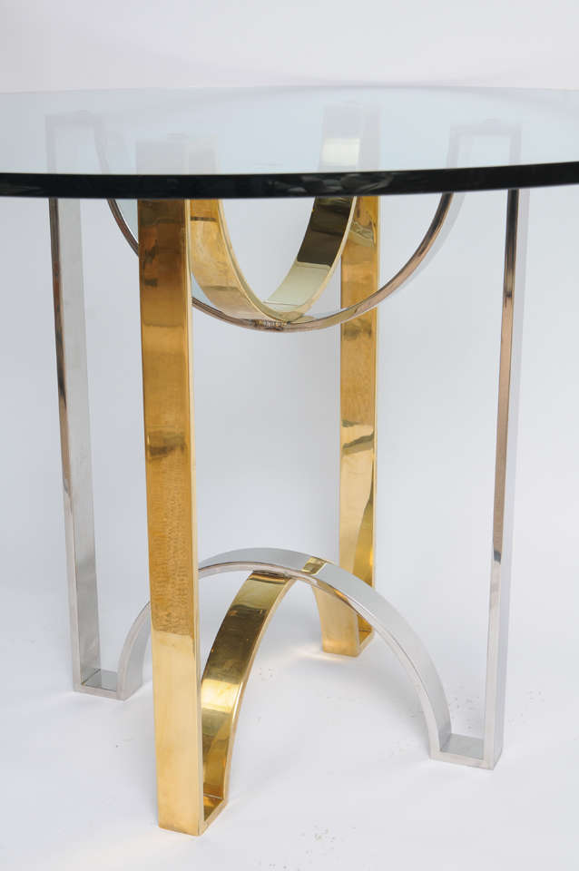 American Solid Brass and Steel Ribbon Design Foyer Table