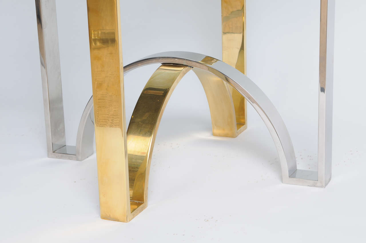 Solid Brass and Steel Ribbon Design Foyer Table 1