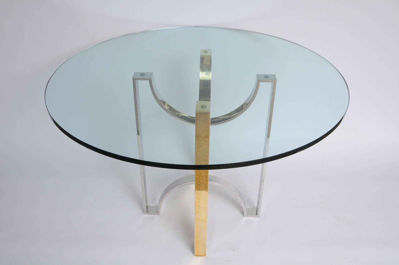 Solid Brass and Steel Ribbon Design Foyer Table 2