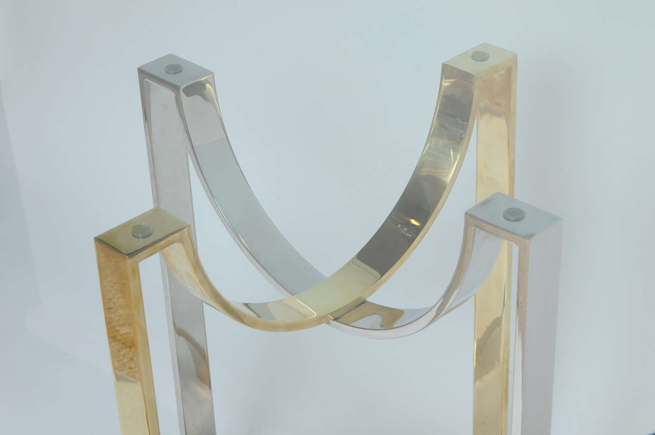 Solid Brass and Steel Ribbon Design Foyer Table 3