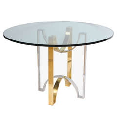 Solid Brass and Steel Ribbon Design Foyer Table