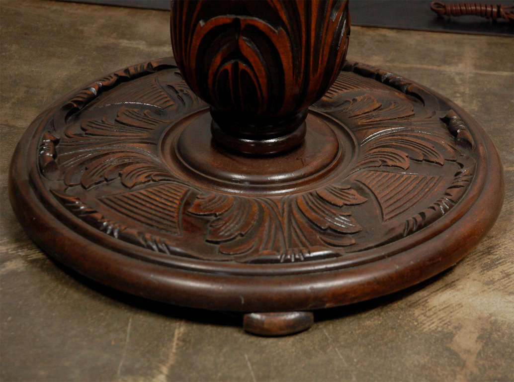 20th Century Antique Carved Oak Floor Lamp