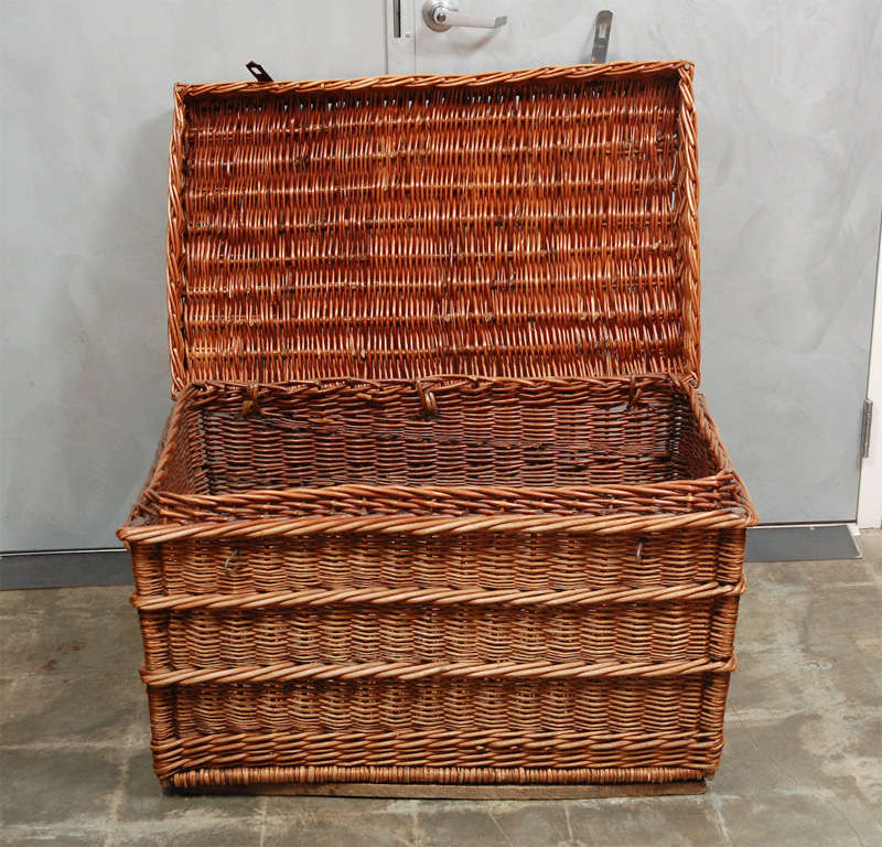 antique wicker steamer trunk