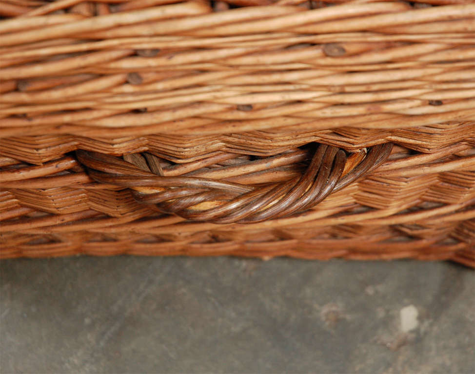 French Vintage Wicker Trunk with Lid