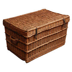 Antique Wicker Trunk with Lid
