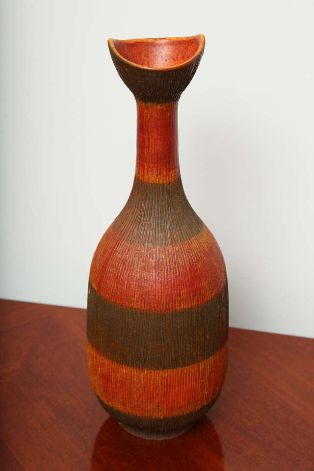 Raymor Striped Ceramic Table Lamp & Vase 3