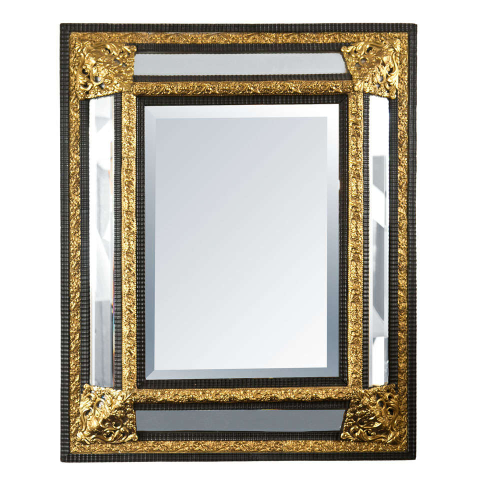 Venetian Gilded Brass Cushion Mirror