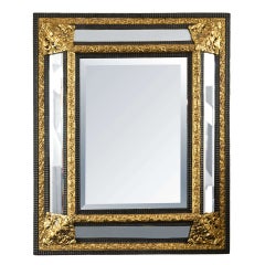 Venetian Gilded Brass Cushion Mirror