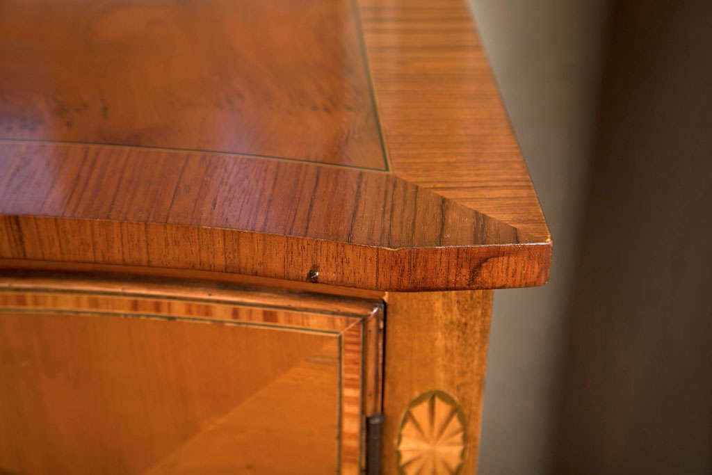 Contemporary English Yew Wood Serpentine Sideboard For Sale