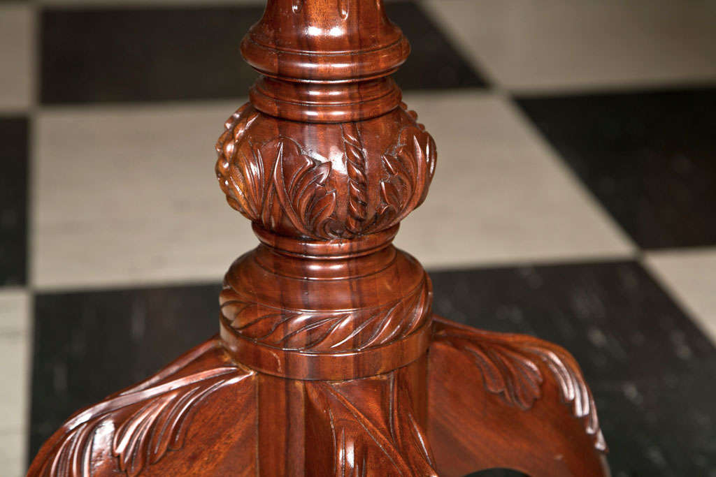 British Carved Mahogany Tilt-Top Pie Crust Table For Sale