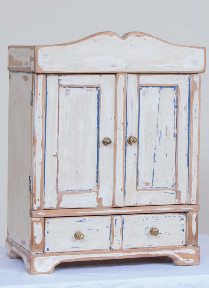 Pine Painted Miniature Armoire