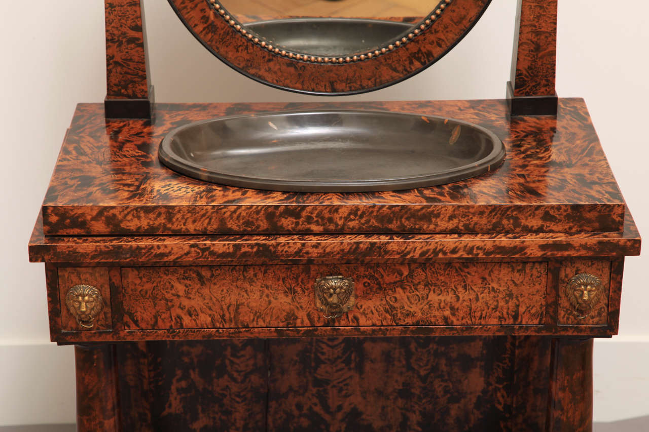 Carved Dressing table in alder burl For Sale