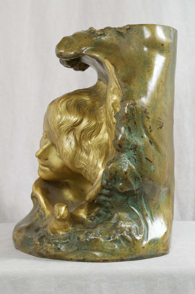 20th Century Antique Art Nouveau Bronze Vase