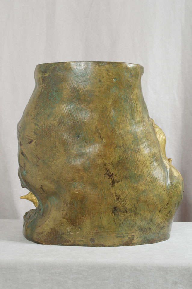 Antique Art Nouveau Bronze Vase 1