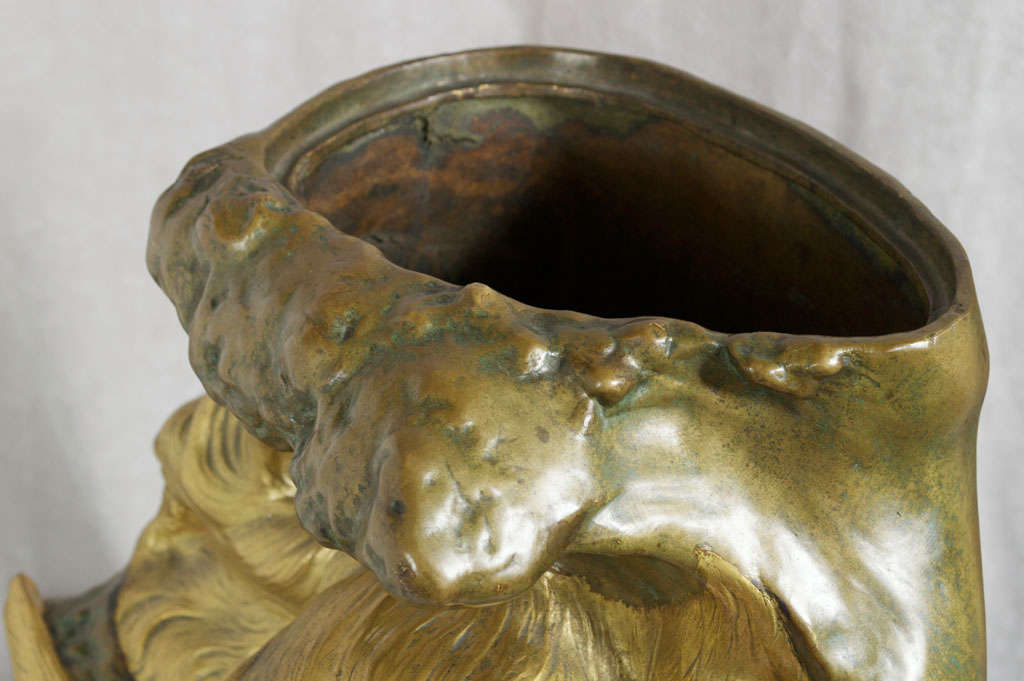Antique Art Nouveau Bronze Vase 4