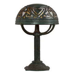 Antique Bronze and Glass Table Lamp