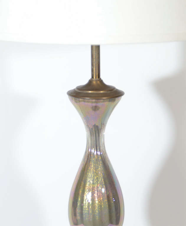 Gilt Mid-Century Modern Murano Baluster Lamp by Marbro