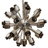 French 1970s Chrome Sputnik Chandelier