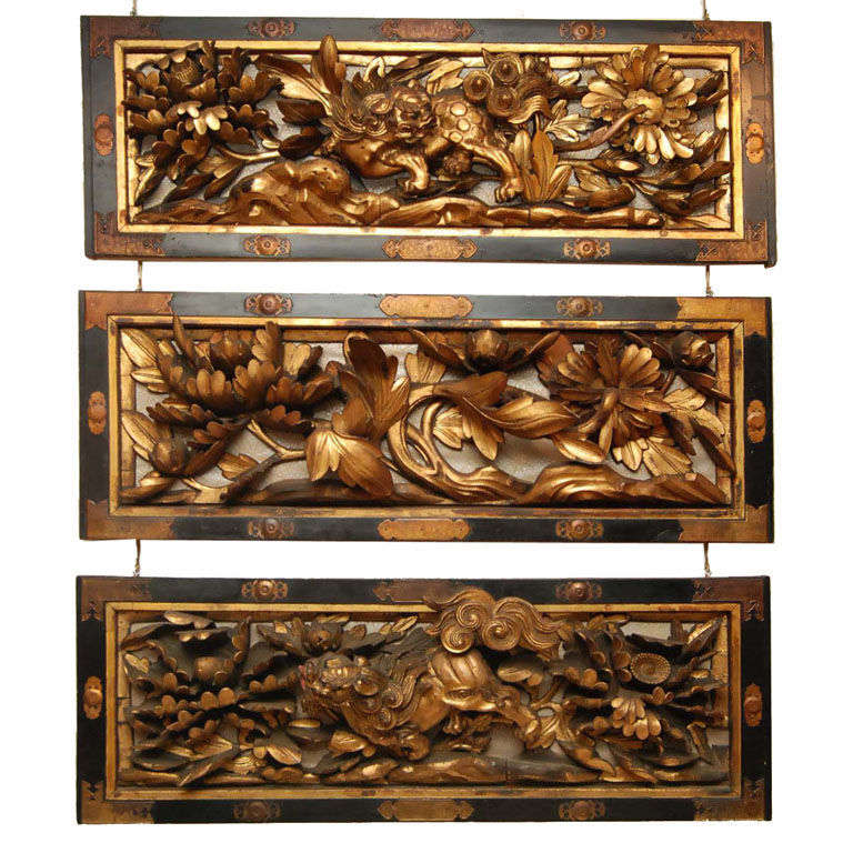 Japanese wood carving panel (Ranma)