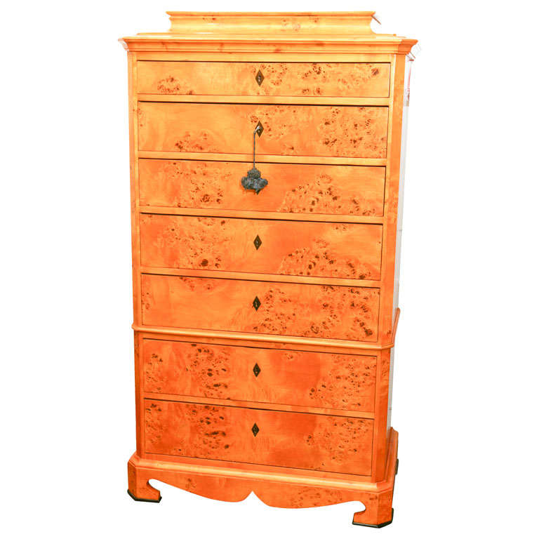 Biedermeier Two Part Semainier Chest.