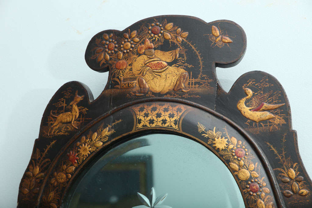 Fine and Rare Queen Anne Japanned Mirror 4
