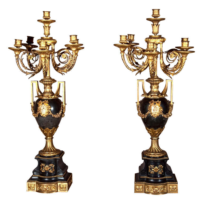 Pair Of Louis XVI Style Candelabra For Sale