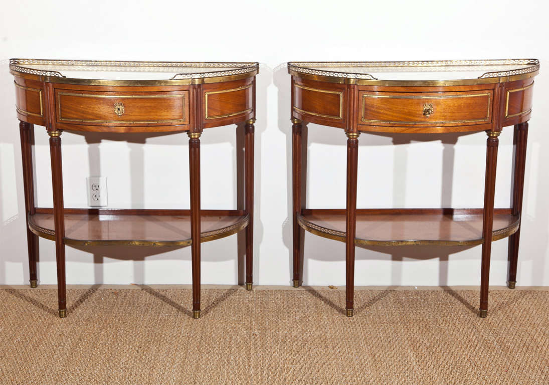 Pair of Demilune Consoles