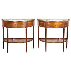 Pair of Demilune Consoles