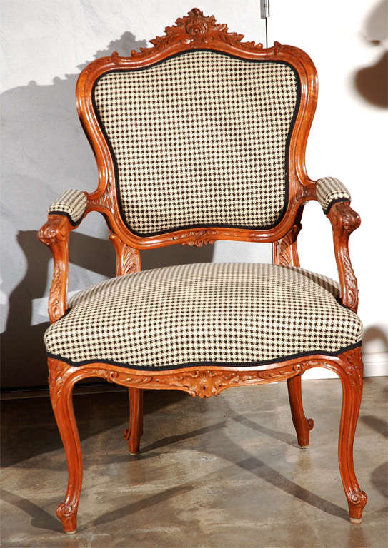 Louis XV Antique Pr LXV Style Arm Chairs For Sale