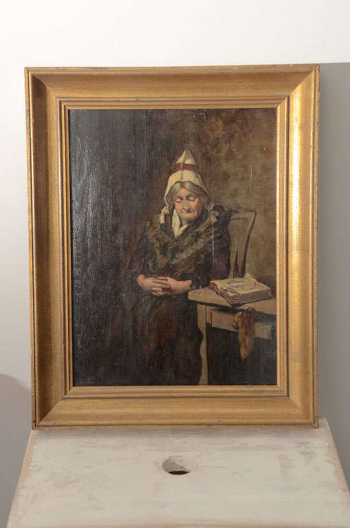 "Reader Asleep" oil painting France