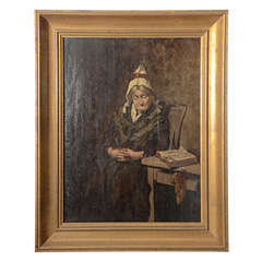 "Reader Asleep" oil painting France