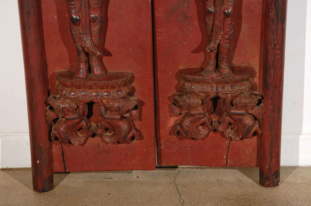2 doors panels with Hindu Goddess carved 1