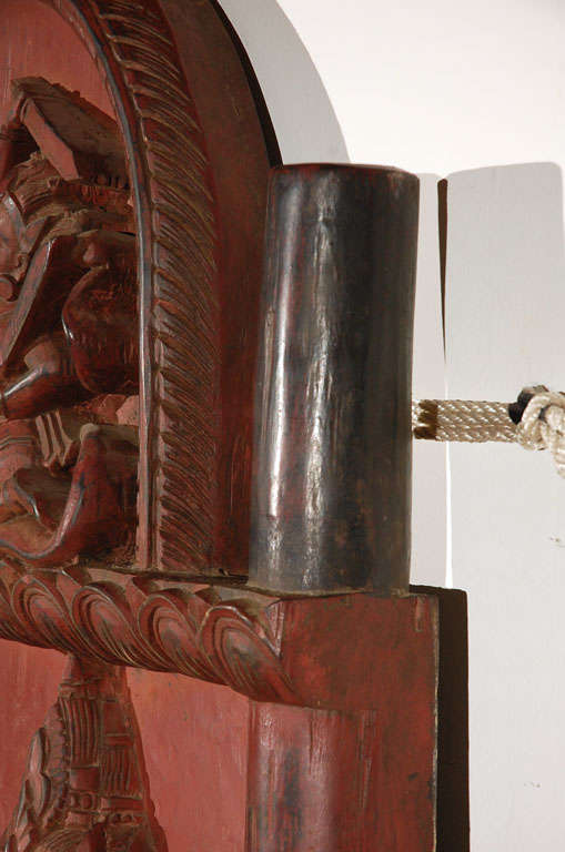 2 doors panels with Hindu Goddess carved 3