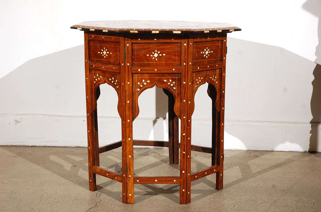 indian ivory inlaid table